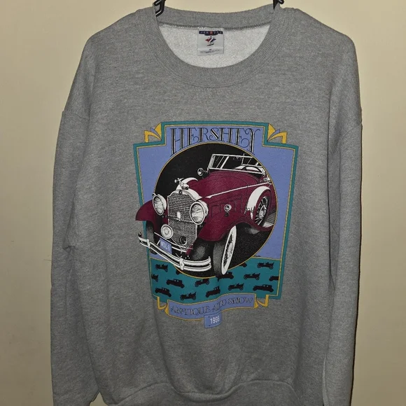 Vintage 1998 Jerzees Gray Car Graphic Crewneck Sweatshirt Medium - Picture 6 of 8